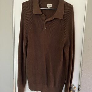 J. Crew Men's V-Neck Brown Sweater